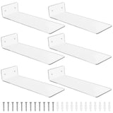 6PCS Floating Shoe Shelves, Clear Shoe Display Shelves for Wall, Acrylic Wall Mount Sneaker Display V1192-AZ-W-18392
