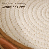 Cat Instinct Basket, Handwoven Cotton Cat Bed with Ball Rope Cotton Sleeping Playing and Relaxing V1366-AZ2-W-11126