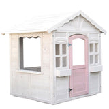 ROVO KIDS Cubby House, Wooden Outdoor DIY Timber Cottage Style Playhouse, for Children V219-PLYCBHRV1WTA
