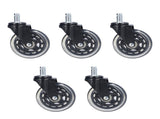 5 Pcs Chair Rotate Wheel 3in 360 Degree Noise Free Scratch Resistant Straight Chair Caster for V1294-YM0715-3116220006511