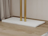 Metal Coat Rack Marble Base Hooks Clothes Coats Bag Tree Hat Display Hanger Stand Organiser 2 Pole V324-H-CRACKGDWH-D