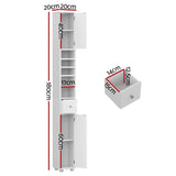 Artiss Bathroom Storage Cabinet 180cm Tall Slim Floor Cupboard Toilet Narrow Linen Tower FURNI-C-BATH-TB01-WH