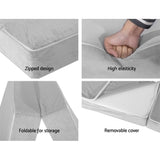 Giselle Bedding Foldable Mattress Folding Foam Bed Mat Light Grey FOAM-MFM-CU01-VEL-LI-GY