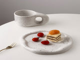 Speckled White Ceramic Tray Set Jewelry Organizer & Fruit Dish for Home V1107-CS-PMBTCSNP