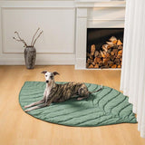 Stylish Leaf-Shaped Pet Mat, Ultra-Soft Plush Faux-Down Filled Dog & Cat Bed Topper, Cozy Foldable V1341-ZY-VEB2MXZ5-GREEN