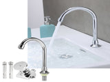 G1/2in Thread Copper Floor Mounted Foot Pedal Basin Faucet Sink Tap Set for Hospital Laboratory V1294-YM0901-3112200103711