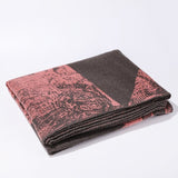 Versatile Layering Faux Cashmere Wrap, Subtle Forest Deer Print, Warm Black Camel V1221-XM-LB2134-ZS57