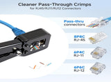 Modular RJ45 Crimp Tool for Pass-Through Connectors with Built-in V1258-DP02-C-2980