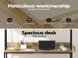Artiss Computer Desk Bookshelf Storage 100CM Oak MET-DESK-LC-100-OAK