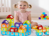 Creative DIY Puzzle Building Blocks Set for Kids Ages 3 Colorful Snap-Together Squares for Early V1341-ZY-TVNJF8N7-727PCS