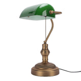 Green Glass Bankers Desk Lamp Retro Antique Library Lamp with Pull Chain Switch in Fixture EU V1294-YM0901-3119260008911