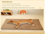 Coffee XXL size Pet Dog Bed Mat - Plush Short Fur Cover with Wave Foam Padding - Washable Removable V888-ELOSUNG50504