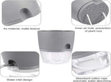 3 Pack Grey Indoor Self Watering Planter Pot - 6 Inch Double Layer Rempvable Plastic Flower Pot with V888-ELOSUNG55169-2