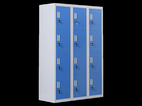 12-Door Locker for Office Gym Shed School Home Storage - Standard Lock with Keys V63-838971
