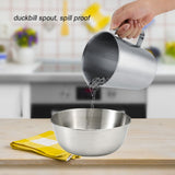 2000ml Large Stainless Steel Measuring Cup Mug Milk Frothing Pitcher Jug for Latte Coffee Art V1294-YM0727-JY09489