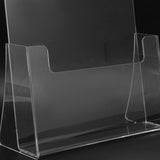 Transparent Acrylic Brochure Display Stand, Space-Saving Desk Organizer for Home, Office, Compatible V1366-AZ2-W-11318