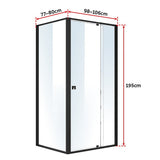 Semi Frameless Shower Screen x 195cm Side AS/NZS Glass V63-824521
