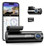 4K Black Dash Cam with 5.8GHz WiFi, GPS, Front & Rear Recording, 24-Hour Parking Mode, 64GB Card V178-59110