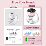 Hands-Free Wearable Electric Breast Pump for On-the-Go Mums with LED Display V1107-CS-EGWTPM4