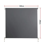 Retractable Straight Drop Roll Down Awning Garden Patio Screen 3.0X2.5M V63-842951