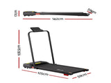 Everfit Treadmill Electric Walking Pad Incline Under Desk 380mm Black TMILL-380H-INC-BK