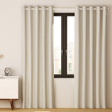 Artiss 2X Blockout Curtains Eyelet 140x230cm Beige BC-MATT-140X230-BG