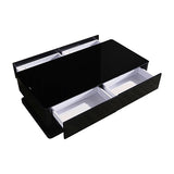 Stylish Coffee Table High Gloss Finish in Shiny Black Colour with 4 Drawers Storage V43-CT-SUP-BL