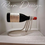 White Luxury Pearl Floating Wine Rack - Creative Gravity-Defying Wine Bottle Holder, Minimalist V888-ELOSUNG49573