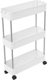 CARLA HOME Slim Storage Cart Organizer Trolley with Wheels for Kitchen, Bathroom, Laundry & Narrow LSB-36283