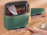 Kitchen Hanging Rack Rustproof Waterproof Compartmental Storage Cutlery Drainer with Cover Coloured V1294-YM0717-3118220192612