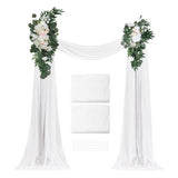 VEVOR Artificial Wedding Arch Flowers Kit White With 2 Pcs Flowers 2 Pcs Drapes V952-HLGMHTJ4JTBSCANWFV0