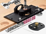 Hidden Hinge Drilling Jig Template Locator for Cabinet Door Installation, Adjustable Punch V1341-ZY-TJYYQAJB-BLACK