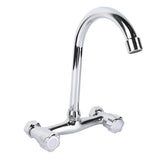 Wall Mount Kitchen Stainless Steel Smooth Surface 2 Handles Faucet Kitchen Faucet for Home V1294-YM0901-3118230146311