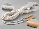 Wooden Handle Long Jump Rope, Adjustable Cotton Twine Skipping Rope for Team Games, School Sports, V1308-DSZKI-1282-7
