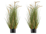 Artificial Grass Plant, 2 Pack 1194mm Horsetail Reed Grass in Pot, Premium PVC Faux Fake Greenery V952-DPKMWCLS47INQSMT0001V0