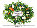 Easter Carrot Wreath Daisy Eucalyptus Wreath Indoor Outdoor Happy Easter Hanging Ornaments Home V1294-YM0523-10337126