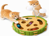 Interactive Cat Puzzle Toy with 3 Bell Balls and Feather Wand, Mental Stimulation Labyrinth Box for V1237-ZY-917-173