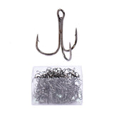 50PCS Treble Fishing Hooks High Carbon Steel Fishing Hooks Set with Box V1192-AZ-W-30758