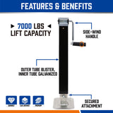 4x Trailer Caravan Canopy Jack Leg Stand Heavy Duty 3175KG 7000lbs Side Handle V465-86092 X4
