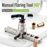 45&deg Eccentric Manual Copper Tube Expander Tool with Metric and Imperial Steel Clamp Plate for HVAC V1341-ZY-JWDGV5EB-SILVER-S