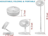Folding Desk Fan - Adjustable Design - Cordless & Versatile - Foldable Standing Desk Fan V1188-ZXY-10706