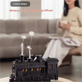 Black Retro Train Aromatherapy Humidifier - 300ml Ultrasonic Cool Mist Diffuser with Jellyfish Smoke V888-ELOSUNG53550