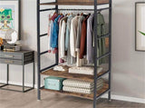 Metal Garment Rack Coat Stand MDF & Iron Organizer V178-66746