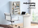 Artiss Computer Desk Office Chair Set PU Leather Wall Mount Foldable Table White DESK-WALL-8147-WH