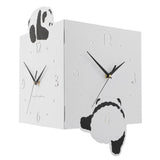 Double Sided Corner Wall Clock Metal Square Cute Panda Decorative Modern Silent Wall Clock with Non V1294-YM0901-3115240010211