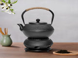 1.2L Cast Iron Teapot and Warmer Set Tea Kettle Iron Bottle With Stainless Steel Mesh Infuser and V985-TEAPOTSET