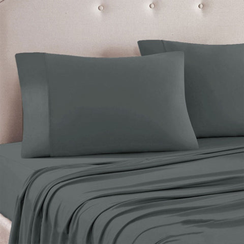 Art Terrace Microfiber Sheet Set Queen 33cm Wall Dark Grey V442-ATX-SHEETS-24MICROFBER-DARKGREY-QS