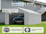 Carport Replacement Canopy Cover Top Side Wall 10 x 20 ft, Garage Tent Shelter Tarp Heavy-Duty V952-CKPB10X20FTH27H20V0