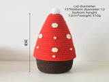 Christmas-themed cotton yarn woven storage basket, Christmas tree-shaped desktop storage box with V1265-AU-043-HONG