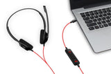 Dual-Edge USB-C Wired Headset with Clear Mic Lightweight Office Headset for PC/Mac V1263-JX-6322